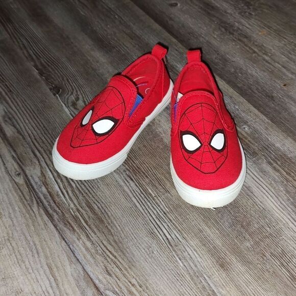 Marvel Spider-Man canvas slip on shoes Kids Sz 8 - Picture 1 of 6